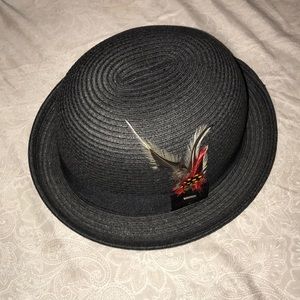 Brixton Pack Bowler hat w/ feathers